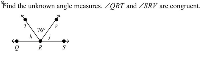 Find the unknown angles. QRT and SRV are congruent-example-1