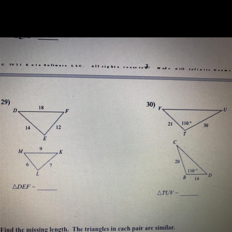 PLEASE HELP! State if the triangles in each pair are similar. If so, state how you-example-1