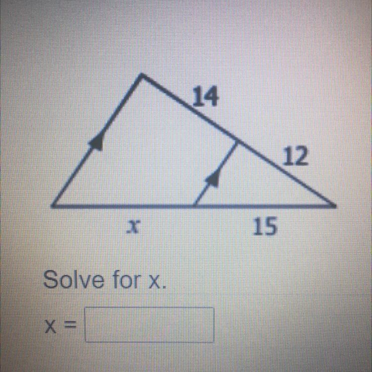 Geometry/proportions Solve for x.-example-1