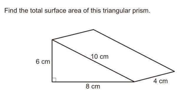 Find the total surface area of this triangular prism-example-1