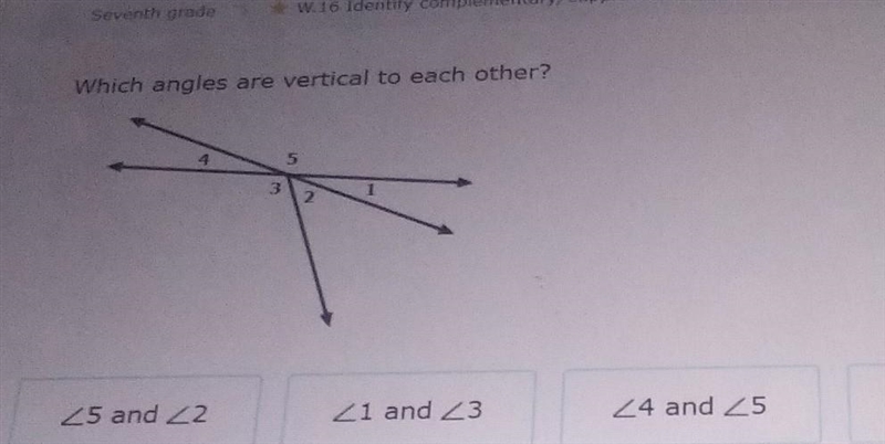 Which angles are vertical to eachother​-example-1