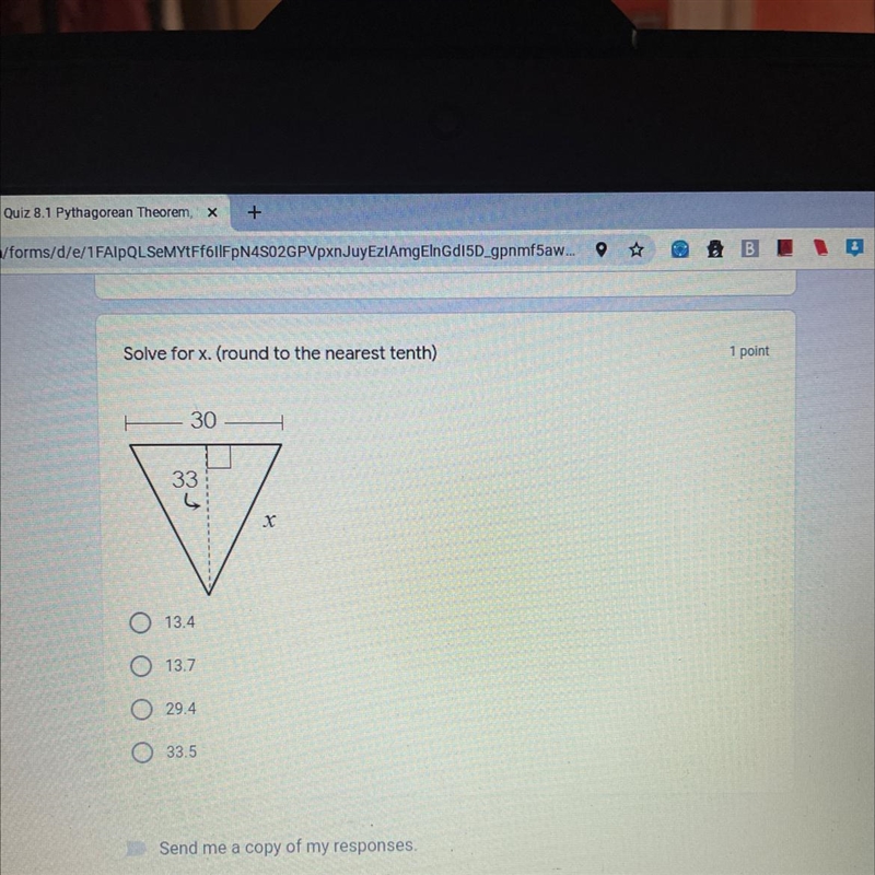 Solve for x. (Round to the nearest tenth)-example-1