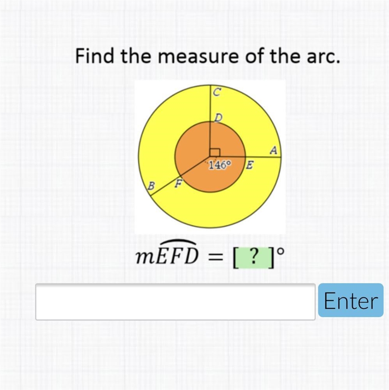 Find the measure of the arc. Please help!-example-1