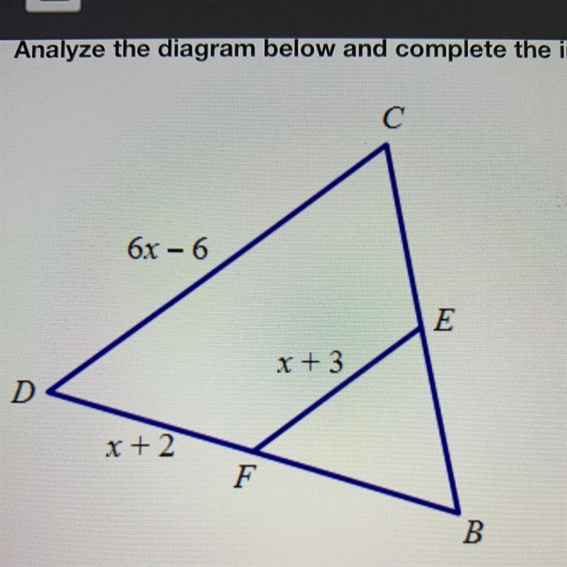 If FE is a midsegment of ABCD, find DF. A. 2 B. 3 C. 5 D. 6-example-1