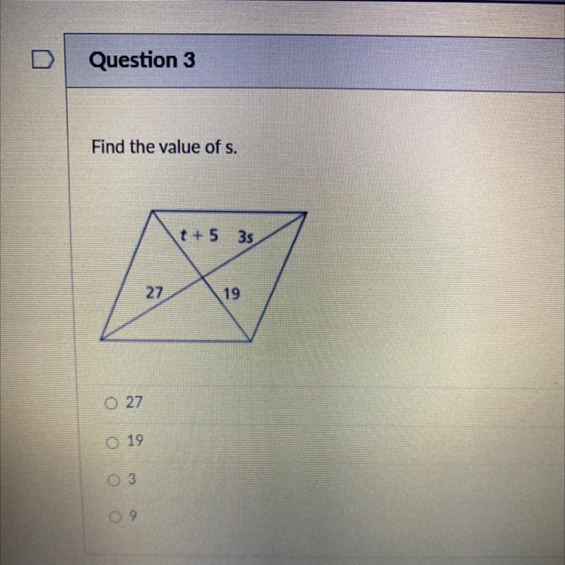 Please Asap. Find the value of s.-example-1