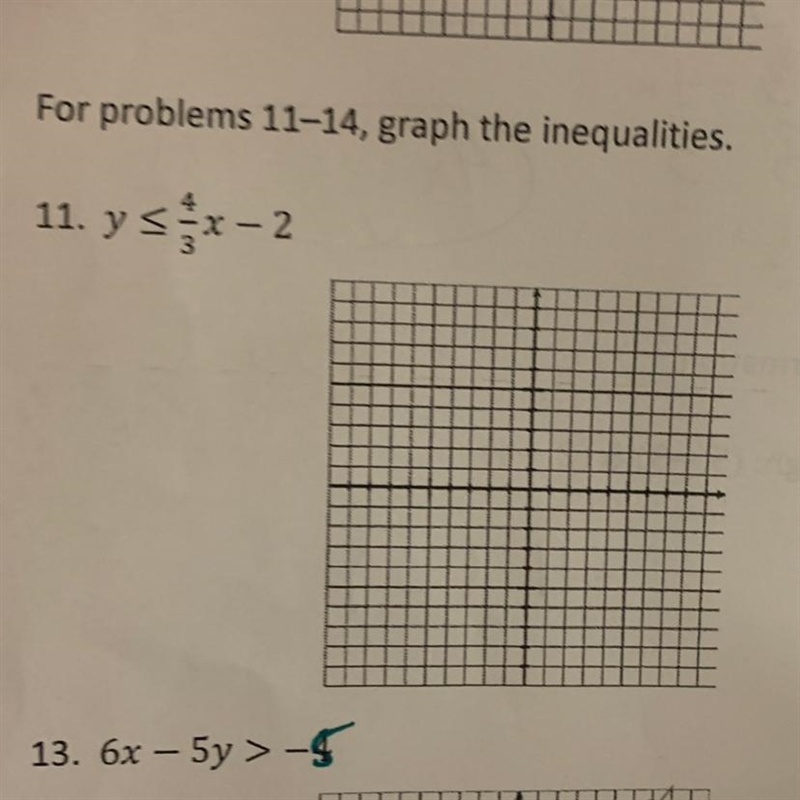 Graph the inequalities y < 4/3x - 2-example-1