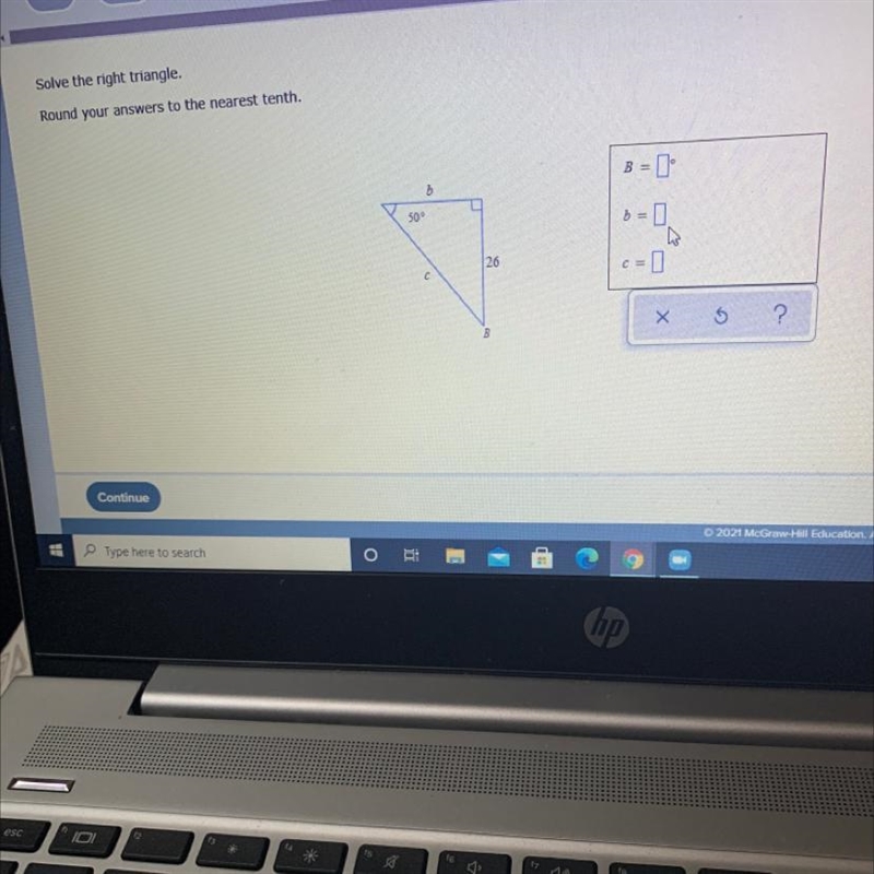 Solve the right triangle round your answer to the nearest tenth-example-1