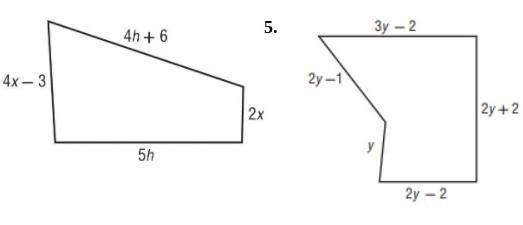 Write an expression in simplest form for the perimeter of each figure. PLS HELP ITS-example-1