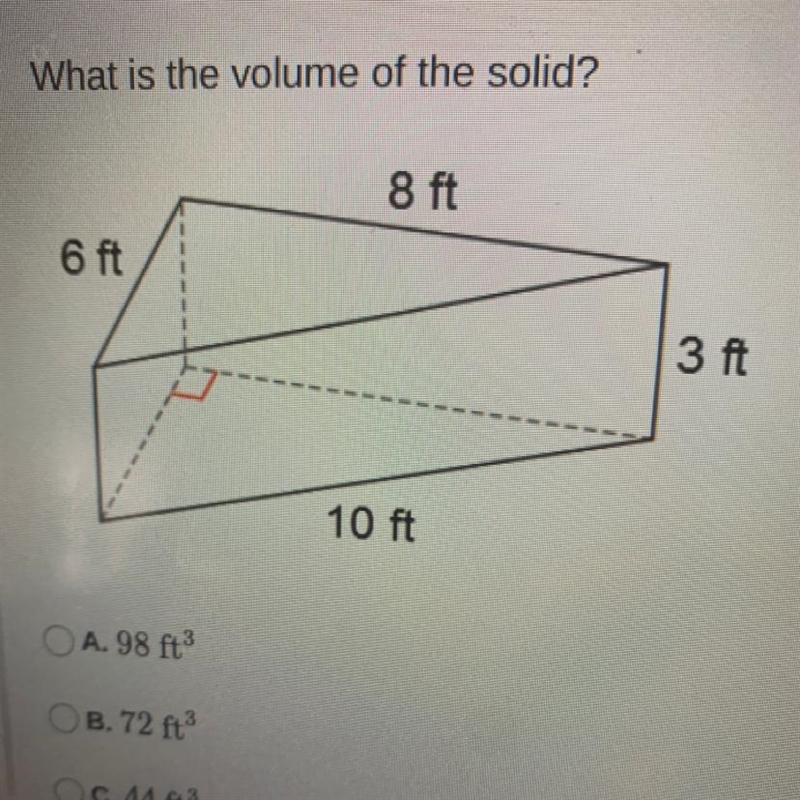 Answer choices: A. 98 B. 72 C. 44 D. 42-example-1