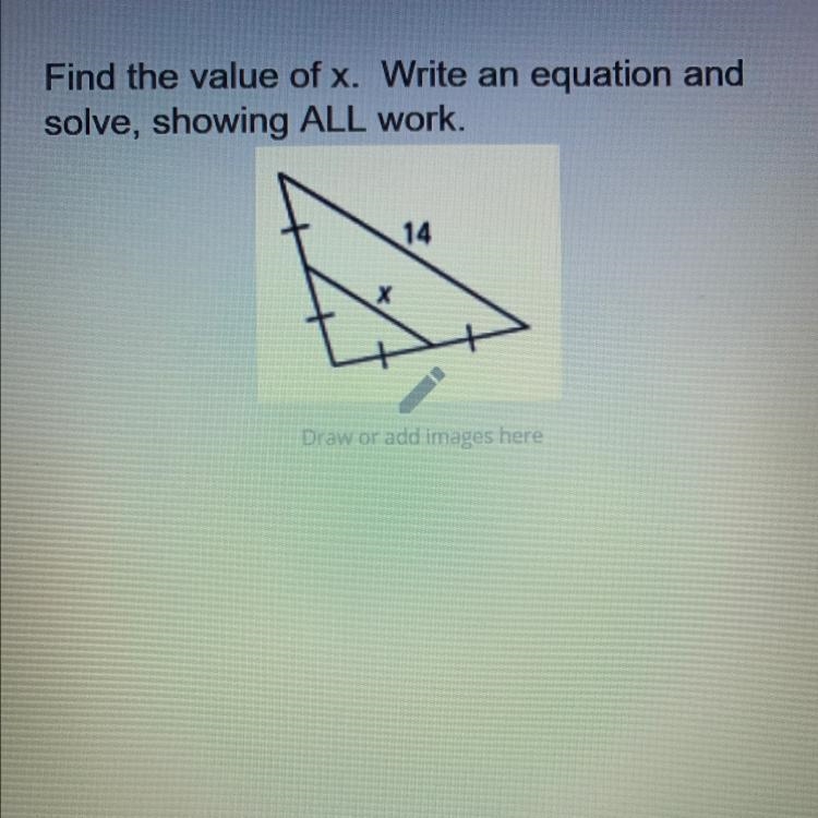 Find the value of x. The answer is 7 I just need to show work :D-example-1