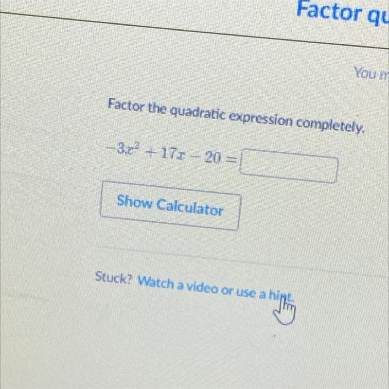 Factor the quadratic expression completely.-example-1