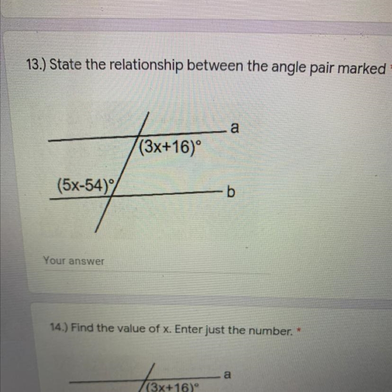 State the relationship between the angle pair marked-example-1