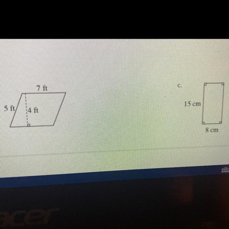 Find the Perimeter and area of each figure below-example-1