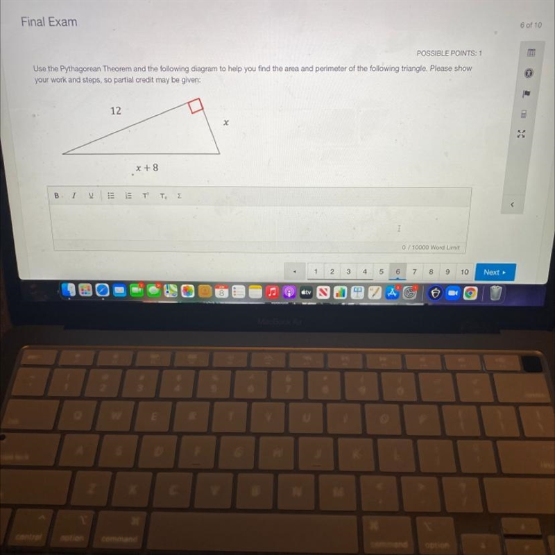 Use the Pythagorean theorem and the following diagram to help you find the area and-example-1