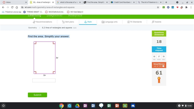 Find the area. Simplify your answer.-example-1