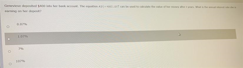 PLEASE HELP, What is the annual interest rate she is earning on her deposit?-example-1