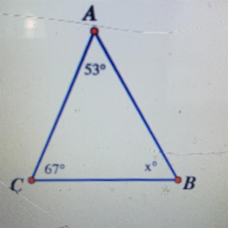 Find the measure of the missing angle A-53 B-67 C-120 D-60-example-1