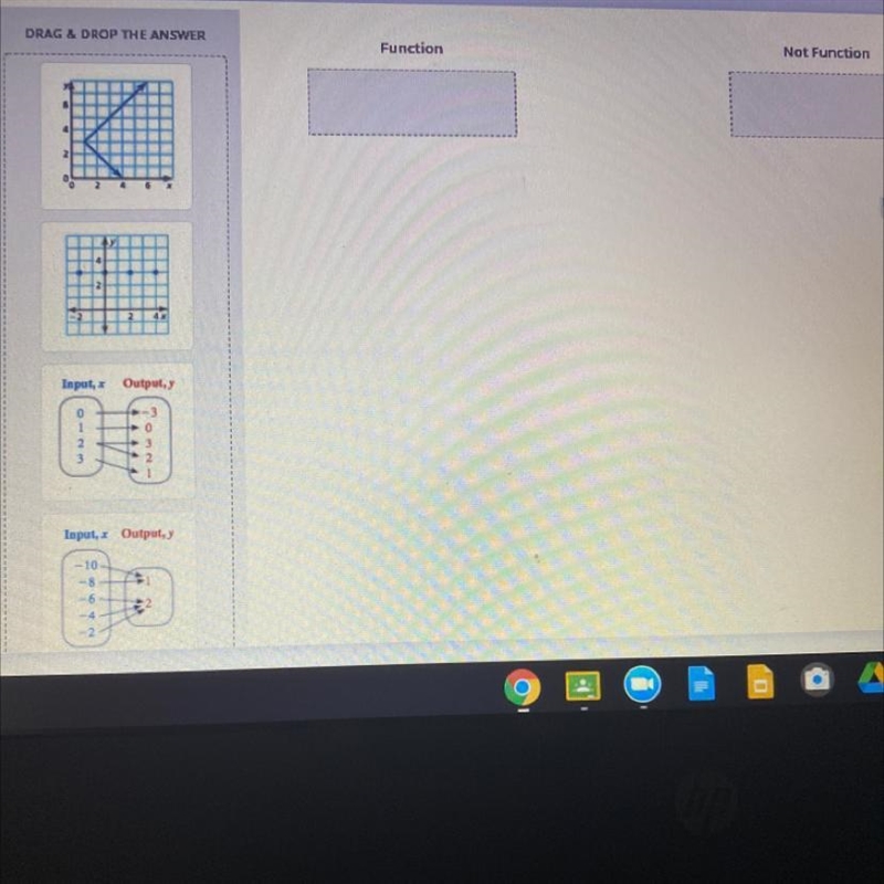 Which is a function and which is not a function? Drag the images to the right category-example-1