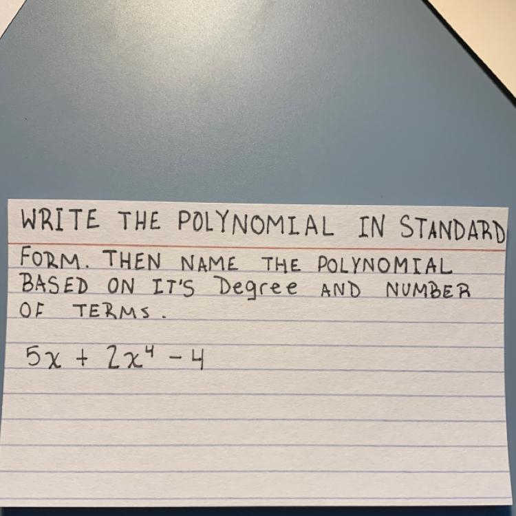 (1 point) 5. Write the polynomial in standard form. Then name the polynomial based-example-1