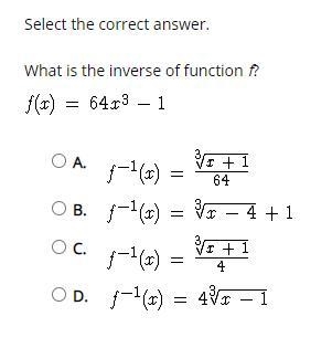 What is the inverse of function f?-example-1