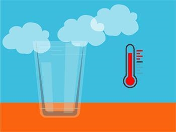 Which part of the water cycle is modeled in the video? (2 points) Condensation, because-example-1