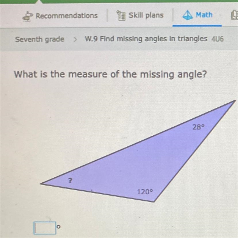 What is the measure of the missing angle? 280 1200-example-1