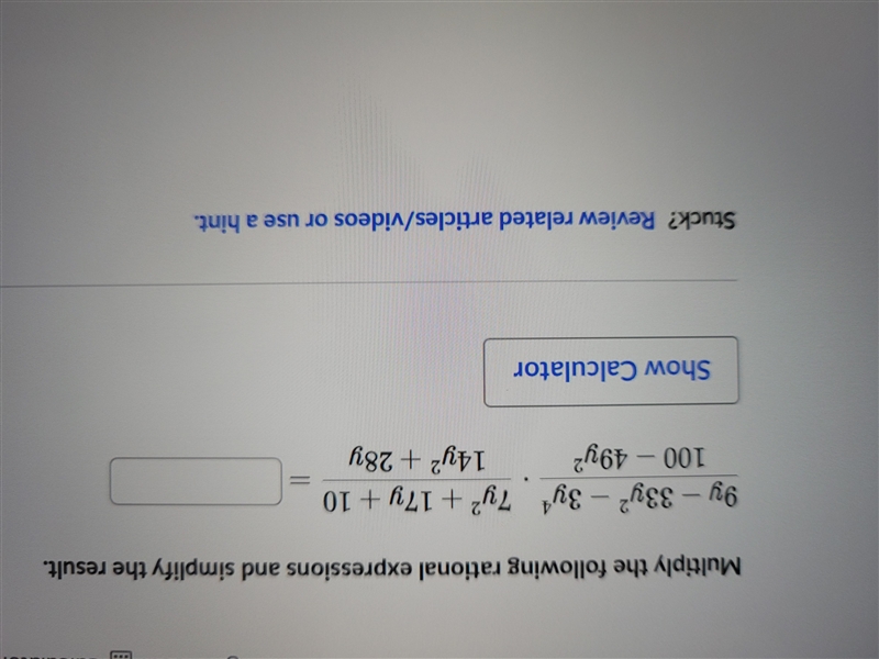 Multiply the following rational expressions and simplify the result-example-1