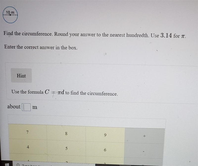 Please help me c = \pi * d Formula ​-example-1