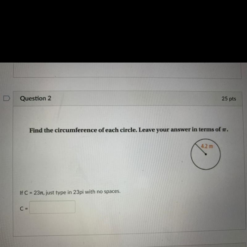 Find the circumference of each circle. Leave your answer in terms of π-example-1