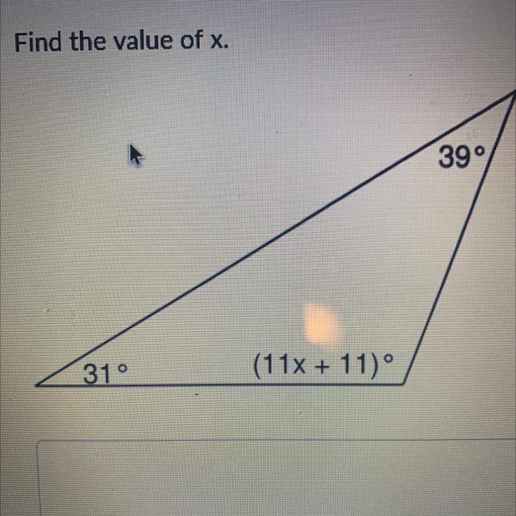 Find the value of X to the triangle-example-1