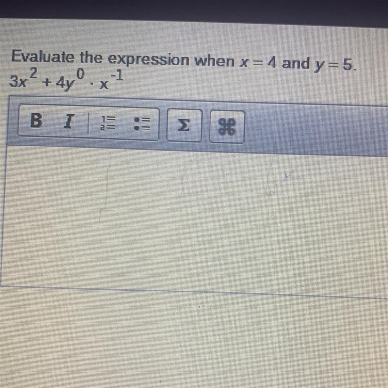 Evaluate the expression when x = 4 and y=5.-example-1