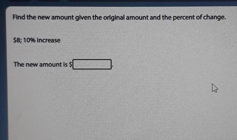 I need helpppppp Find the new amount given the original amount and the percent of-example-1