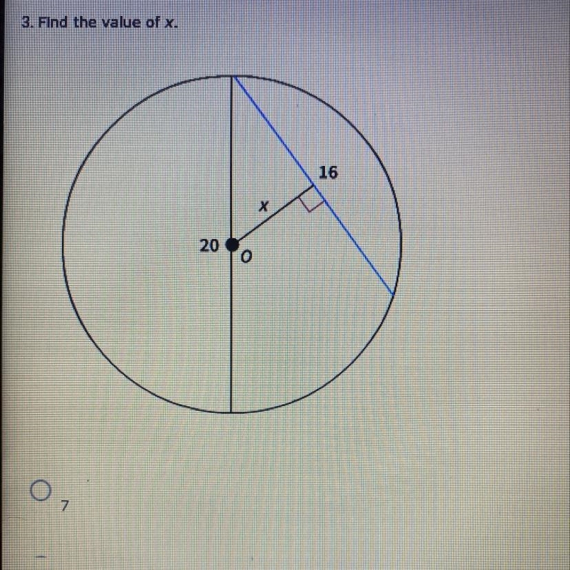 1. Find the value of x A. 7 B. 4 C. 5 D. 6-example-1