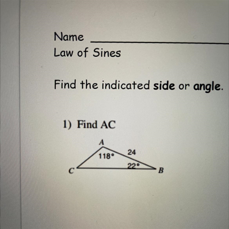 1) Find AC 2 А 24 118° 220 B-example-1