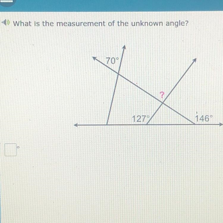 Whats the measure of the unknown angle . Will mark b if correct-example-1