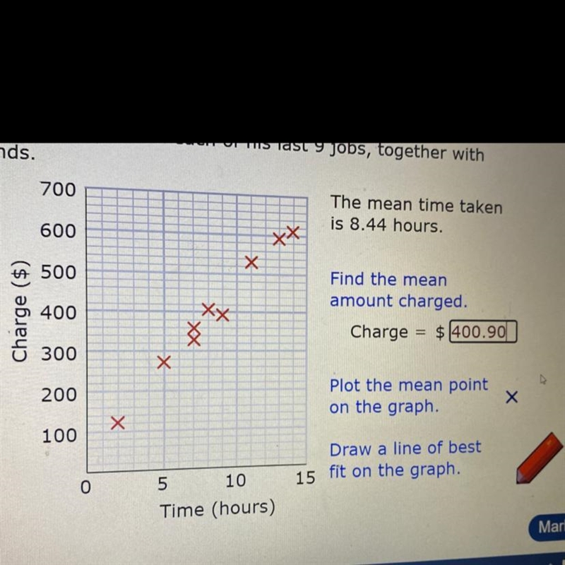 Can someone look & the pic above an help? where do i plot the mean point on the-example-1