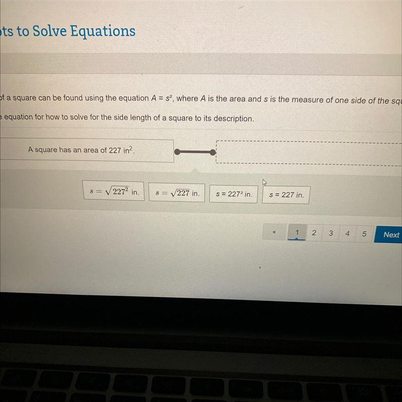 The area of a square can be found using the equation A = s, where A is the area and-example-1