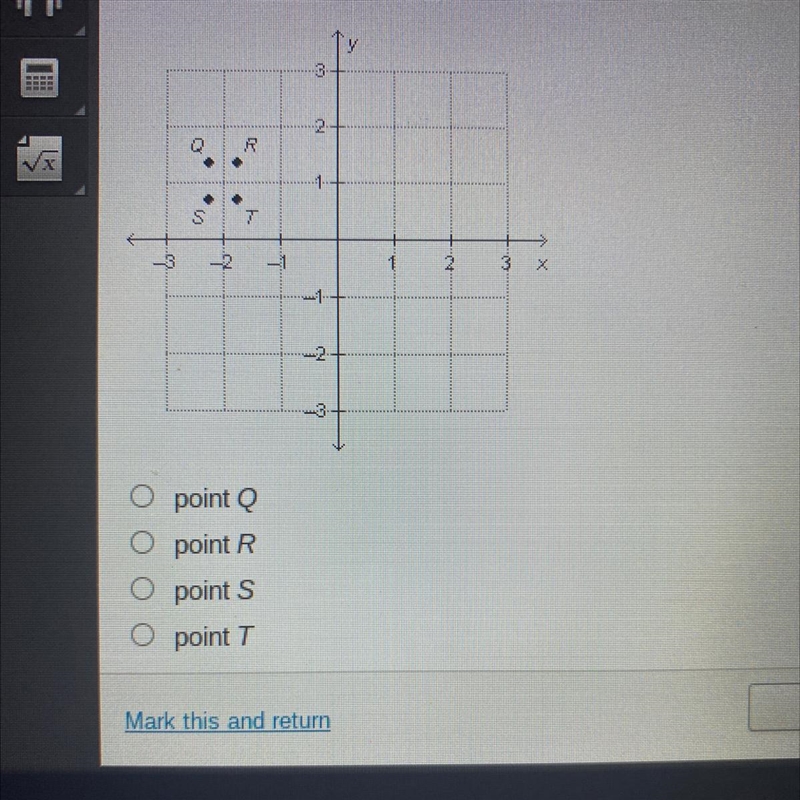 25 POINTS PLEASE HELP!Which point represents the ordered pair (-2 1/4, 2/3)-example-1