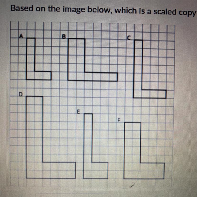 Based on the image below, which is a scaled copy of Polygon A?-example-1