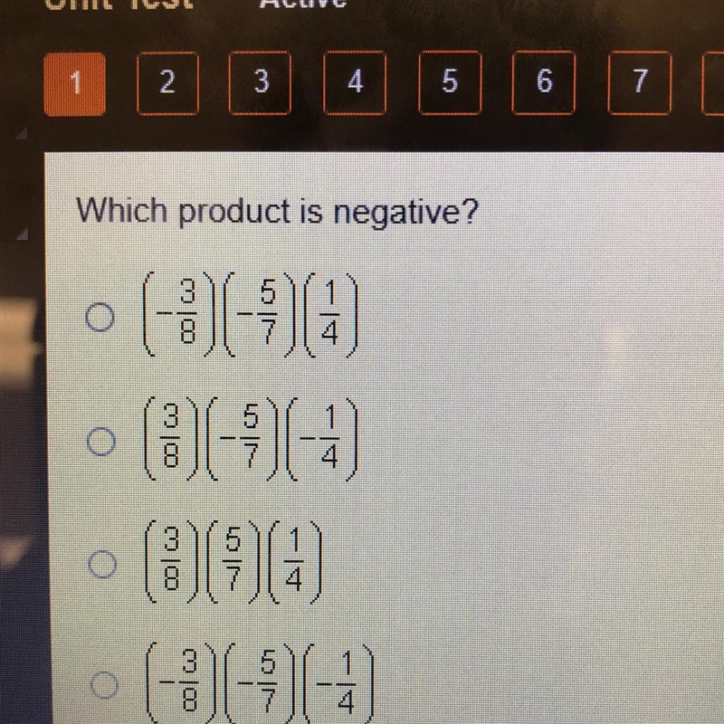 Which product is negative?-example-1