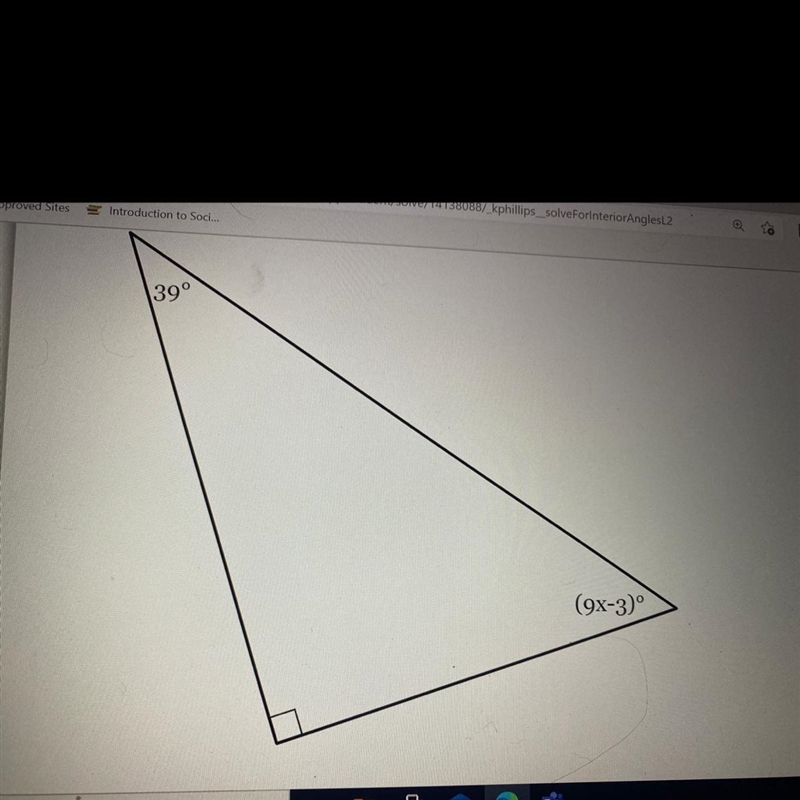 The measures of the angles of a triangle are shown in the figure below. Solve for-example-1