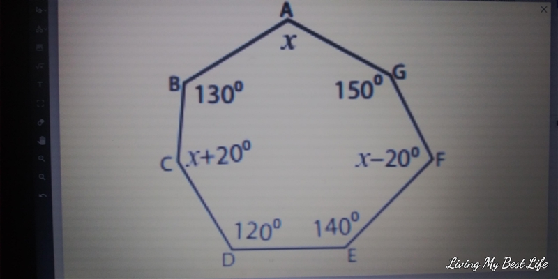 I am doing Polygons with Algebra and I have a irregular shape with letters on each-example-1