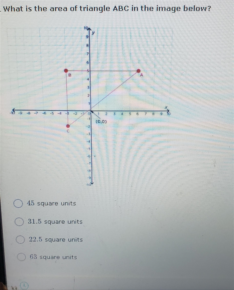 What is the area of triangle ABC in the image below.-example-1