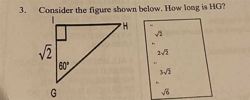 Consider the figure shown below. How long is HG?-example-1