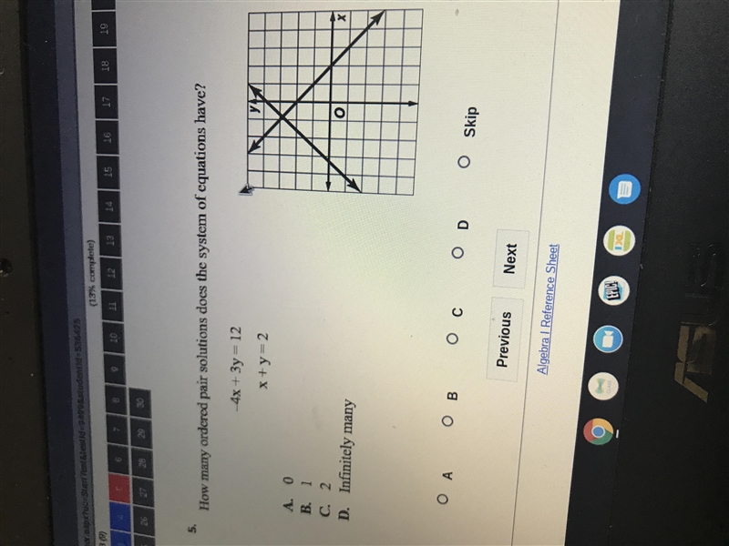 How many orders pair solutions does the system of equations have? -4+3y=12 x+y=2-example-1