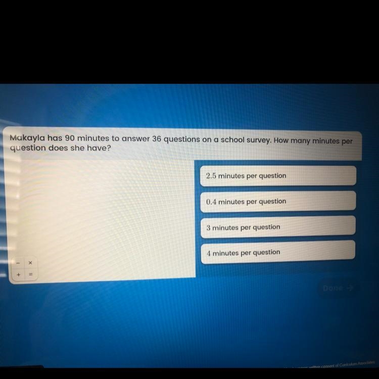 How many minutes per question does she have-example-1