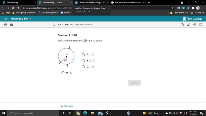 Need help~ What is the measure of arc sty in the circle O below-example-1