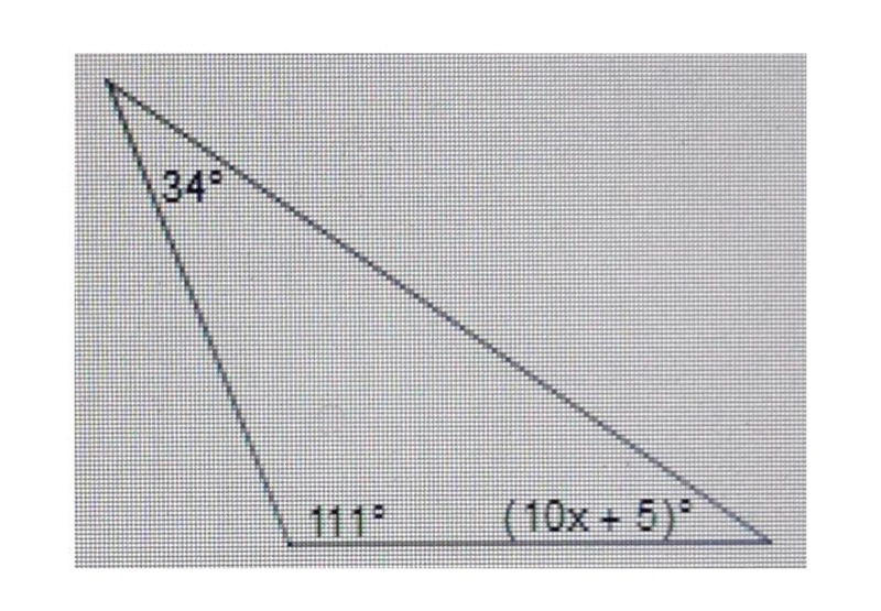 Angle sum theory A) 10 B) 17 C) 3 D) 12-example-1