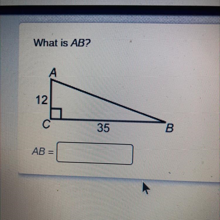 What is AB? 12 C 35 AB =-example-1