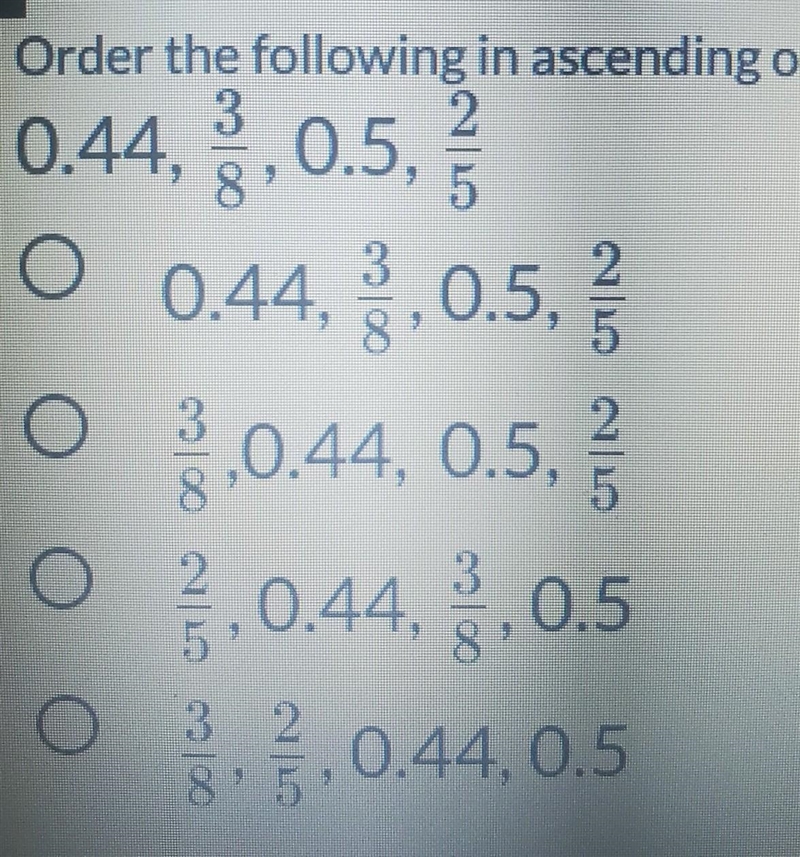 Order the following in ascending order. ​-example-1